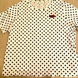 Kate Spade Dotty Lips Tee Size M NWT